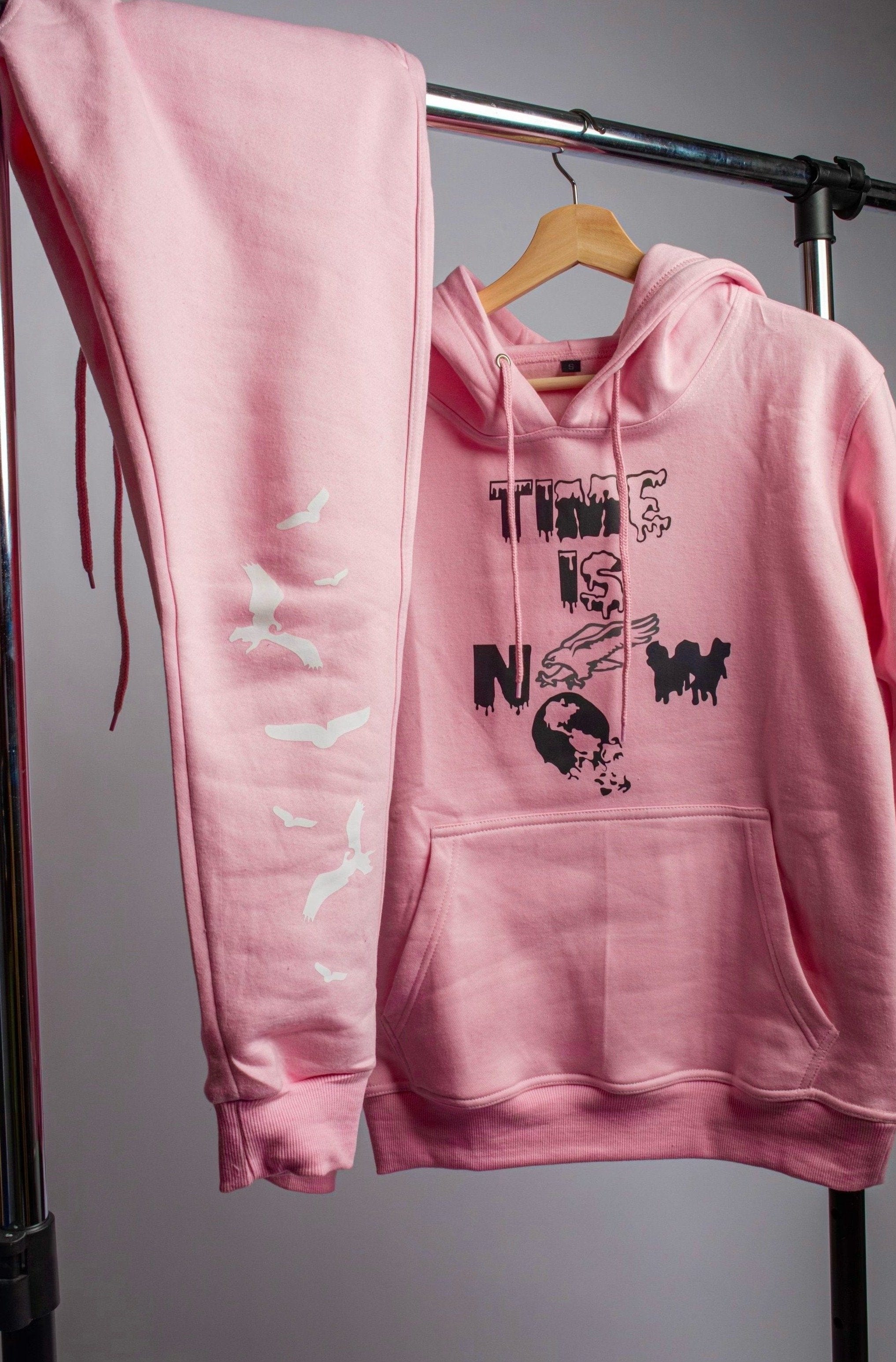 ''Time is Now" Pink Reflective Hoodie - Timeisnow
